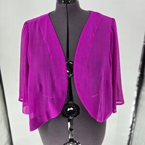 6325-19 City Chic purple sheer lightweight bolero Shrug jacket Size XXl 2X